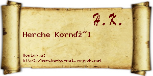 Herche Kornél névjegykártya